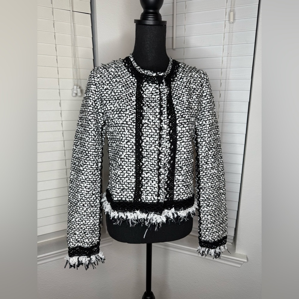 Jonathan Simkhai Monochrome Tweed Blazer